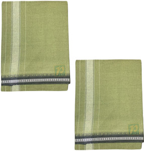 prakasam cotton mens thalapathi border mild green colour single 128x200 mtrs solid men dhoti