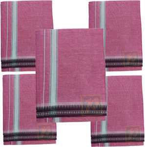 prakasam cotton mens thalapathi border pink colour single 128x200 mtrs solid men dhoti