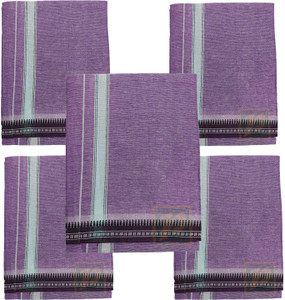 prakasam cotton mens thalapathi border purple colour single 128x200 mtrs solid men dhoti