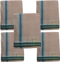 Prakasam Cotton Mens Thalapathi Border Sandal Colour Single (1.28X2.00 mtrs) Solid Men Dhoti