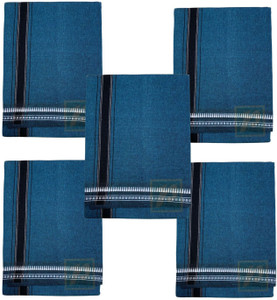 prakasam cotton mens thalapathi border turquoise blue colour single 128x200 mtrs solid men dhoti