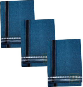prakasam cotton mens thalapathi border turquoise blue colour single 128x200 mtrs solid men dhoti