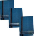 Prakasam Cotton Mens Thalapathi Border Turquoise blue Colour Single (1.28X2.00 mtrs) Solid Men Dhoti