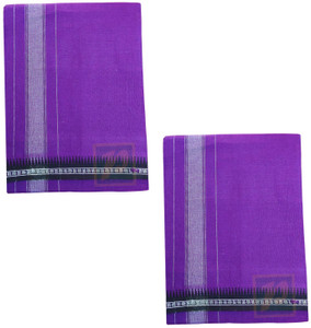 prakasam cotton mens thalapathi border violet colour single 128x200 mtrs solid men dhoti