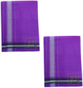 Prakasam Cotton Mens Thalapathi Border Violet Colour Single (1.28X2.00 mtrs) Solid Men Dhoti