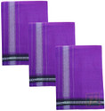 Prakasam Cotton Mens Thalapathi Border Violet Colour Single (1.28X2.00 mtrs) Solid Men Dhoti