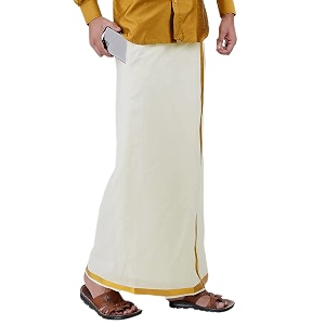 PRAKASAM COTTON Mens White Premium Flexi Size