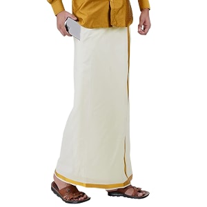 PRAKASAM COTTON Mens White Premium Flexi Size