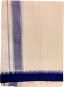Prakasam Cotton Premium Mens Kerala Off White Thalapathi Blue Border Single(1.28X2.00mtrs) Solid Men Dhoti
