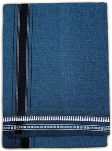 prakasam cotton premium quality mens kerala style blue colour thalapathi border single 128x200 mtrs -dhoti-kerala single mundu men dhoti