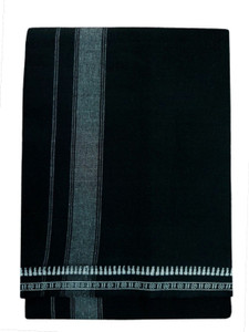 prakasam cotton premium quality mens kerala style black colour thalapathi border single 128x200 mtrs -dhoti-kerala single mundu men dhoti