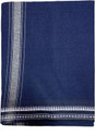 Prakasam Cotton Premium Quality Kerala Style Navy Thalapathi Border Single (1.28x2.00mtrs) Mens Solid Men Dhoti