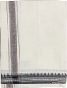 Prakasam Cotton Premium Mens Kerala Style White Thalapathi White Single (1.28X2.00mtrs) Solid Men Dhoti