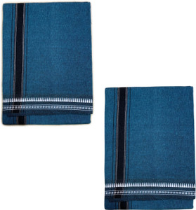 prakasam cotton premium quality turquoish blue thalapathi border single 128x200 mtrs mens solid men dhoti