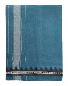 prakasam cotton mens thalapathi border peacock green colour single 128x200 mtrs solid men dhoti