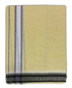 prakasam cotton mens thalapathi border yellow colour single 128x200 mtrs solid men dhoti