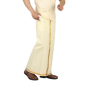 PRAKASAM COTTON -Welcro pocket dhoti for mens