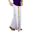 PRAKASAM COTTON -Welcro pocket dhoti for mensJari