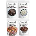 Pramix Premium Cake Decorative Combo of Sprinkles, Dark Chocolate Chips and Milk Chocolate chips 200 gm (Eack Pack Wt. 50 gm)