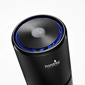 car air purifier with 12 million negative ions power input 5v1a auto start one key operation applicable space 10m3  noise lt27db weight 300g activated carbon black