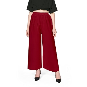 Pranjal Womens Premium Regular Fit Rayon Palazzo