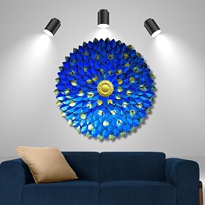 pranjals house beautiful modern art metal wall hangingwall decor baberton daisy flower home decorations blue 30x4x30 inch
