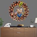 pranjals house Beautiful Vintage Krishna Flute Metal Wall Art Frame, Wall Hangings for Home Decoration, Wall Sculpture for Living Room (Size: 23IN, Brown)