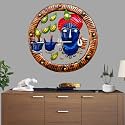 pranjals house Beautiful Vintage Metal Blue Krishna Playing Basuri For Living Room/Wall Decorations/Wall Hangings for Home Decoration/Wall Hanging Decorative (19 Inch)