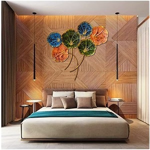 pranjals house decorative metal handpainted rustic iron wall hanging of 3d lotus art sculpture for home office wall decorwall hanging 30 x 29 inches