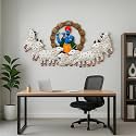 pranjals house Decorative Metal Handpainted Rustic Iron Wall Hanging of 7 Cow Krishna Art Sculpture for Home Office Wall Decor/Wall Hanging (55 inches)