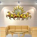 pranjals house Metal 7 Horse Wall Decor for Living Room/Wall Decorations/Wall Hangings for Home Decoration/Decorative Items/Aesthetic Room Decor/ 3D wall decor/Modern WallArt (Brown) 47X27