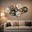pranjals house Metal Flower Wall Decor for Living Room, Large 3D Wall Art Hanging for Home Decoration, Modern Black White Gold Wall Sculpture for Bedroom, Hall, Office (35 x 18 Inch)
