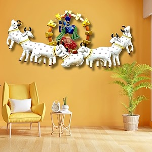 pranjals house metal iron aesthetic wall art sculpture hanging for living roombedroomhomeoffice multi 7 cows
