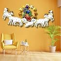 pranjals house Metal Iron Aesthetic Wall Art Sculpture Hanging For Living Room/Bedroom/Home/Office (Multi: 7 Cows)