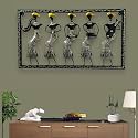 pranjals house Rustic 5 Musicians Doll Metal Wall Art Frame, Wall Art Hangings for Home Decoration, Wall Sculpture for Living Room, Decorative Items for Home (Size: 31X17 IN) Black