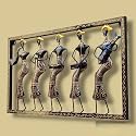 pranjals house Rustic 5 Musicians Doll Metal Wall Art Frame, Wall Hangings for Home Decoration, Wall Sculpture for Living Room, Wall Hanging Decorative Items for Bedroom (Size: 31X17 IN) Black