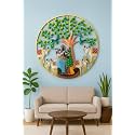 pranjals house Rustic Metal Radha Krishna Cow with LED Light Wall Art Frame, Wall Hangings for Home Decoration, Wall Sculpture for Living Room, Wall Hanging Decorative Items (Size: 32X32 IN)