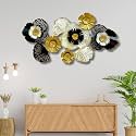 pranjals house Wall Art Flower Metal Frame, Wall Hanging for Living Room, Bedroom, Dining Room Wall Sculpture for Home Decoration, Office, Hotel (Size 40x24 Inch)
