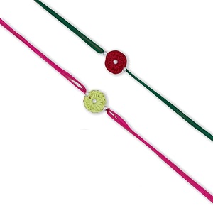 prapti handicrafts handmade designer crochet eco-friendly rakhi for brotherssisterskids combo pack