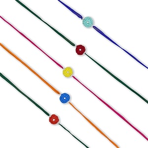prapti handicrafts handmade designer crochet eco-friendly rakhi for brotherssisterskids combo pack