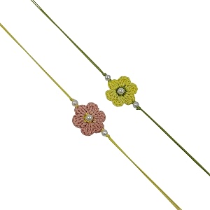 prapti handicrafts handmade designer crochet eco-friendly rakhi for brotherssisterskids combo pack