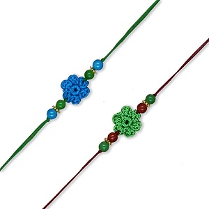 prapti handicrafts handmade designer crochet eco-friendly rakhi for brotherssisterskids combo pack