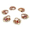 Prapti Handicrafts Handmade Lotus Tealight Candle Holders for Diwali Decoration,Home Decor Gifts Items/Diya for Home Office Pooja,Durga Puja Gift Sets (Lotus, Pack of 6)