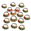Prapti Handicrafts Handmade Tealight Candle Holders for Diwali Decoration,Home Decor Gifts Items/Diya for Home Office Pooja,Durga Puja Gift Sets (Multi Ring Small, Pack of 15)