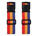 Prarabdh 10 feet Strap for Luggage Motorcycle Suitcases trollys with Buckle Adjustable tie Down Heavy Duty Pack of 2 (Multi- Color)