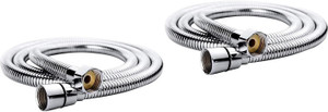 prarambh stainless steel 1 meter shower tube pipe hose for toilet bidet faucet stem screw on
