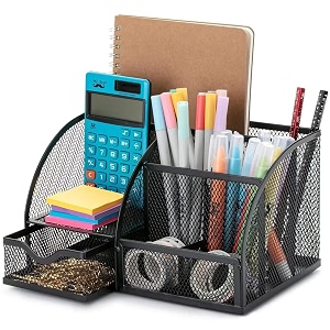 Pratyush Metal Desk Organizer 6-Compartment Storage