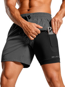 PRAVAHA Solid Men Dark Grey Gym Shorts