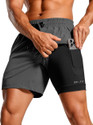 PRAVAHA Solid Men Grey Gym Shorts