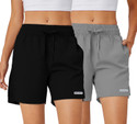 PRAVAHA Solid Women Grey Black Regular Shorts